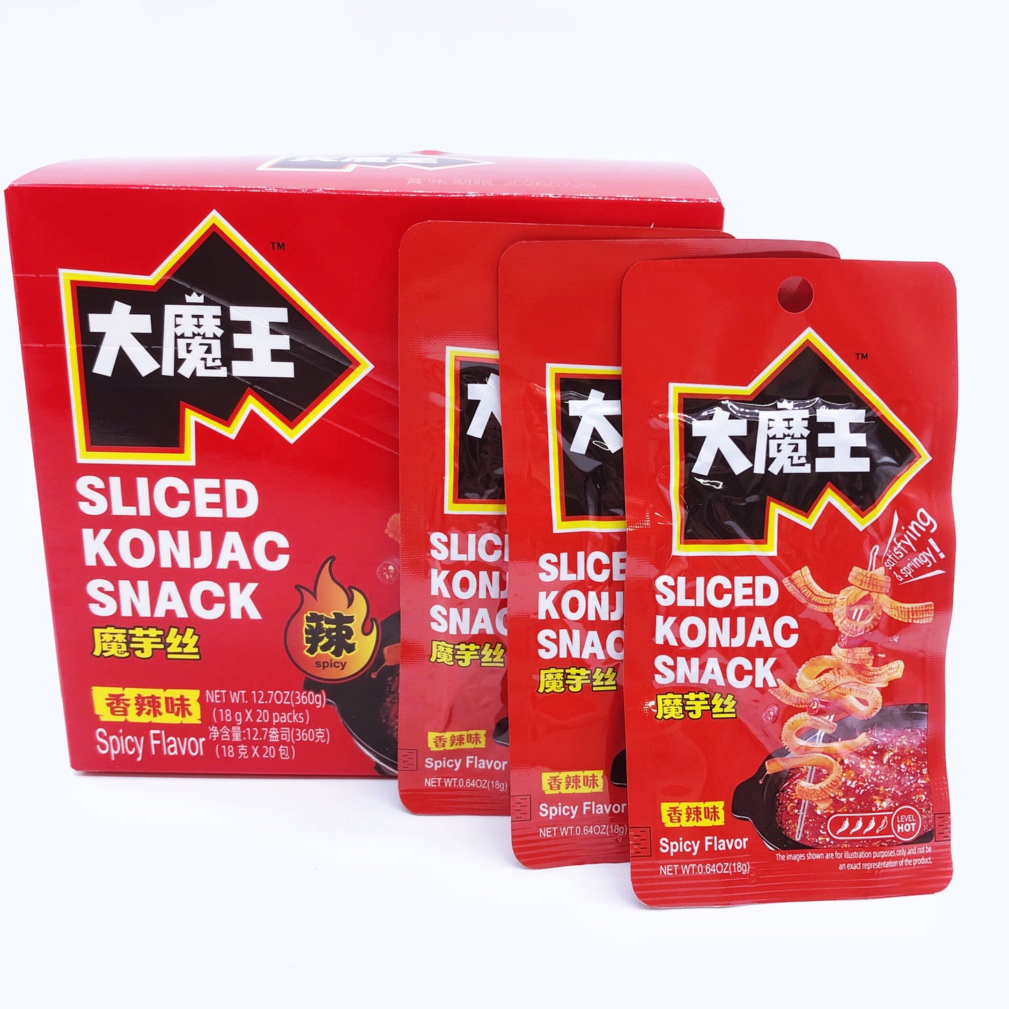 大魔王 魔芋絲 香辣味18g*20袋整盒