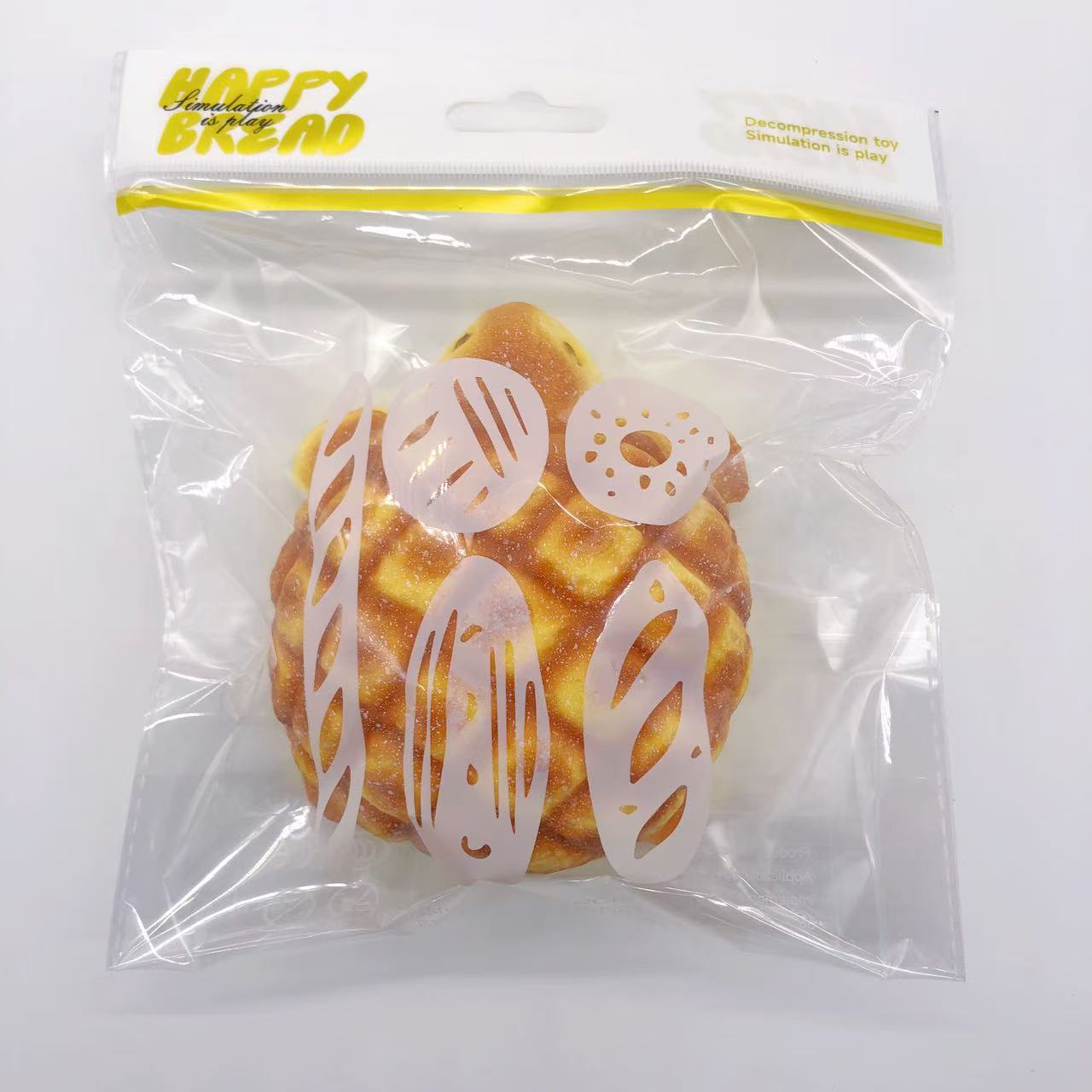 仿真吐司面包,慢回弹创意礼物,捏捏乐解压玩具小金龟哈蜜瓜面包味(装饰品,摆件)