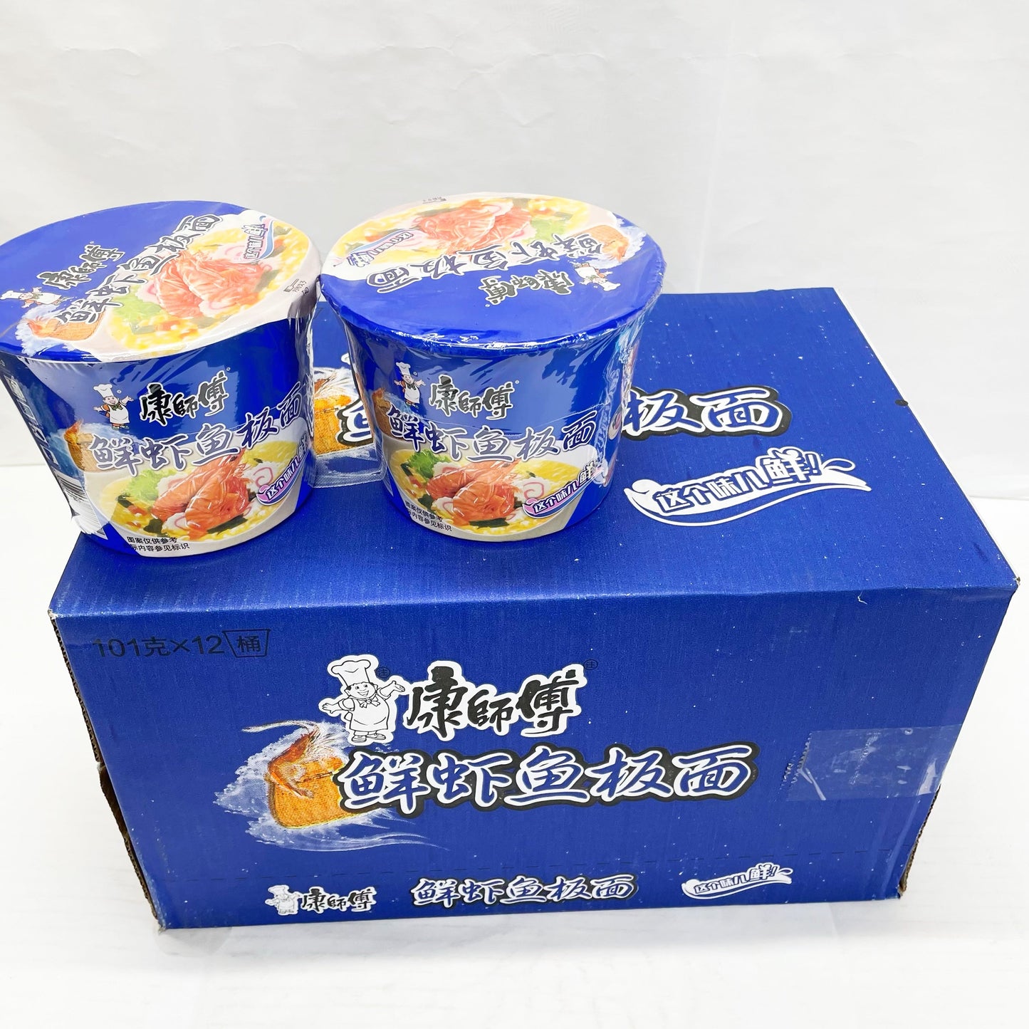 康師傅 原味鮮蝦魚板面桶装101g
