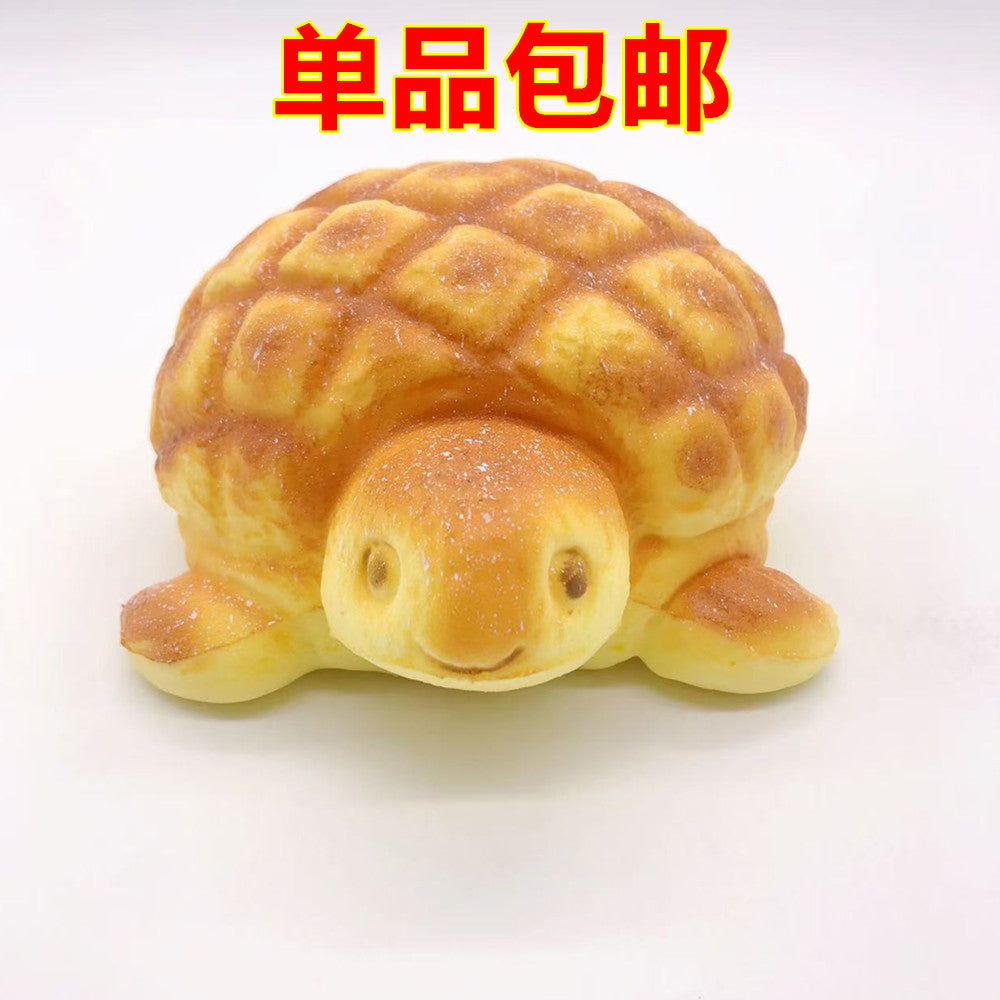 仿真吐司面包，慢回弹创意礼物，捏捏乐解压玩具小金龟哈蜜瓜面包味（装饰品，摆件）单品包邮