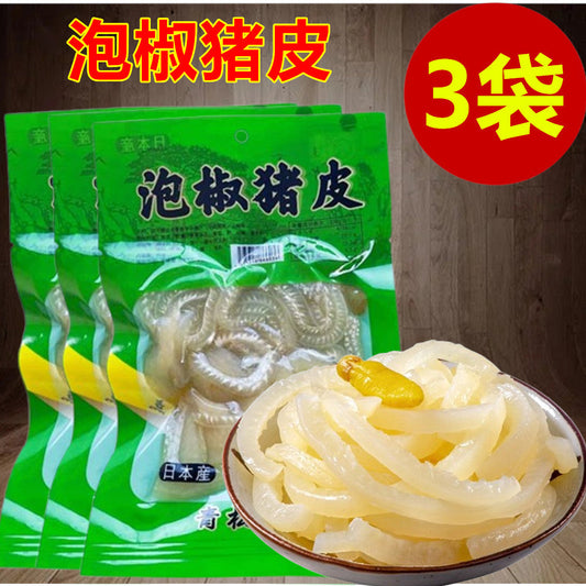 青松泡椒猪皮90g*3袋 日本国内加工 冷藏品