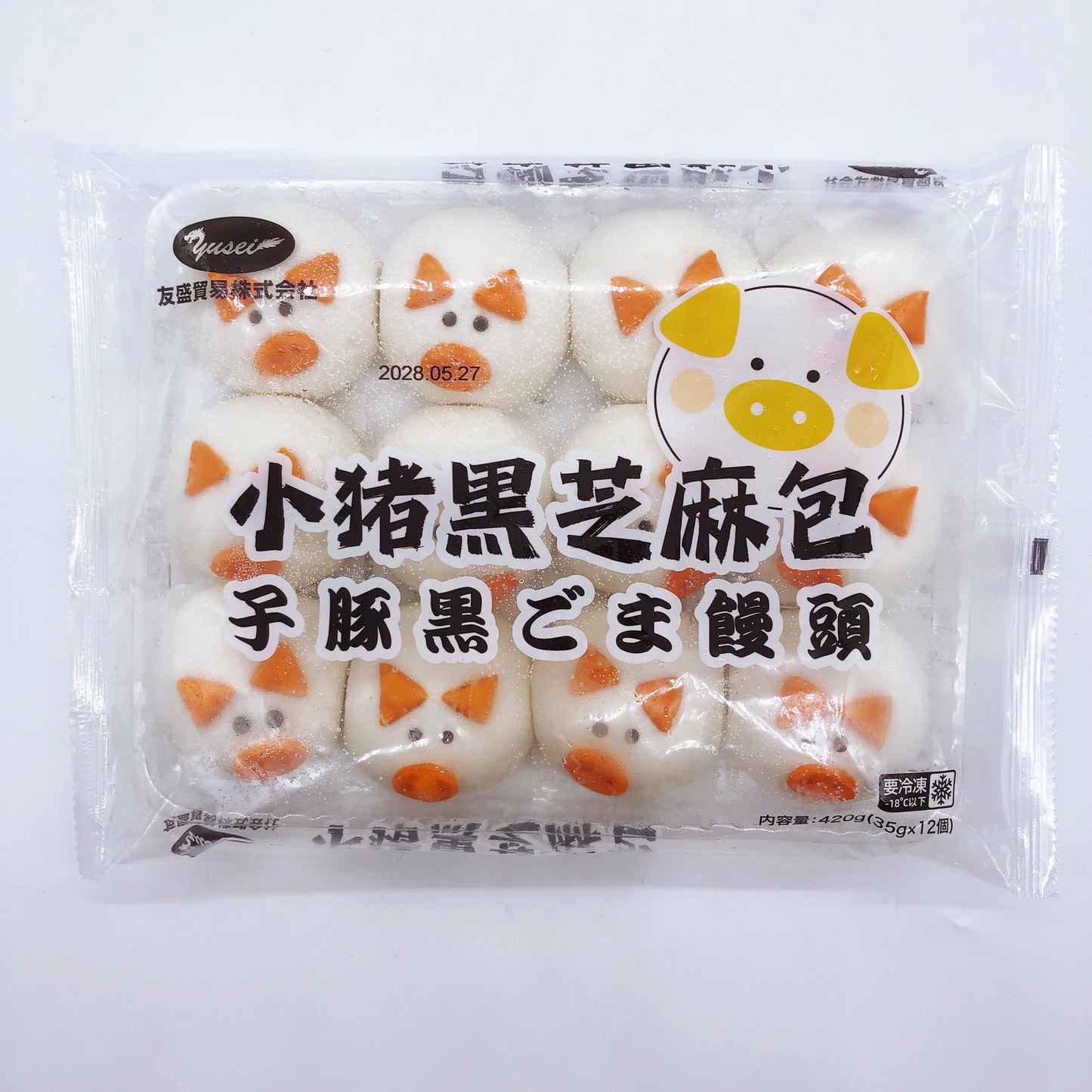 小猪黒芝麻包12个+小鸡牛奶包12个+熊猫豆沙包12个