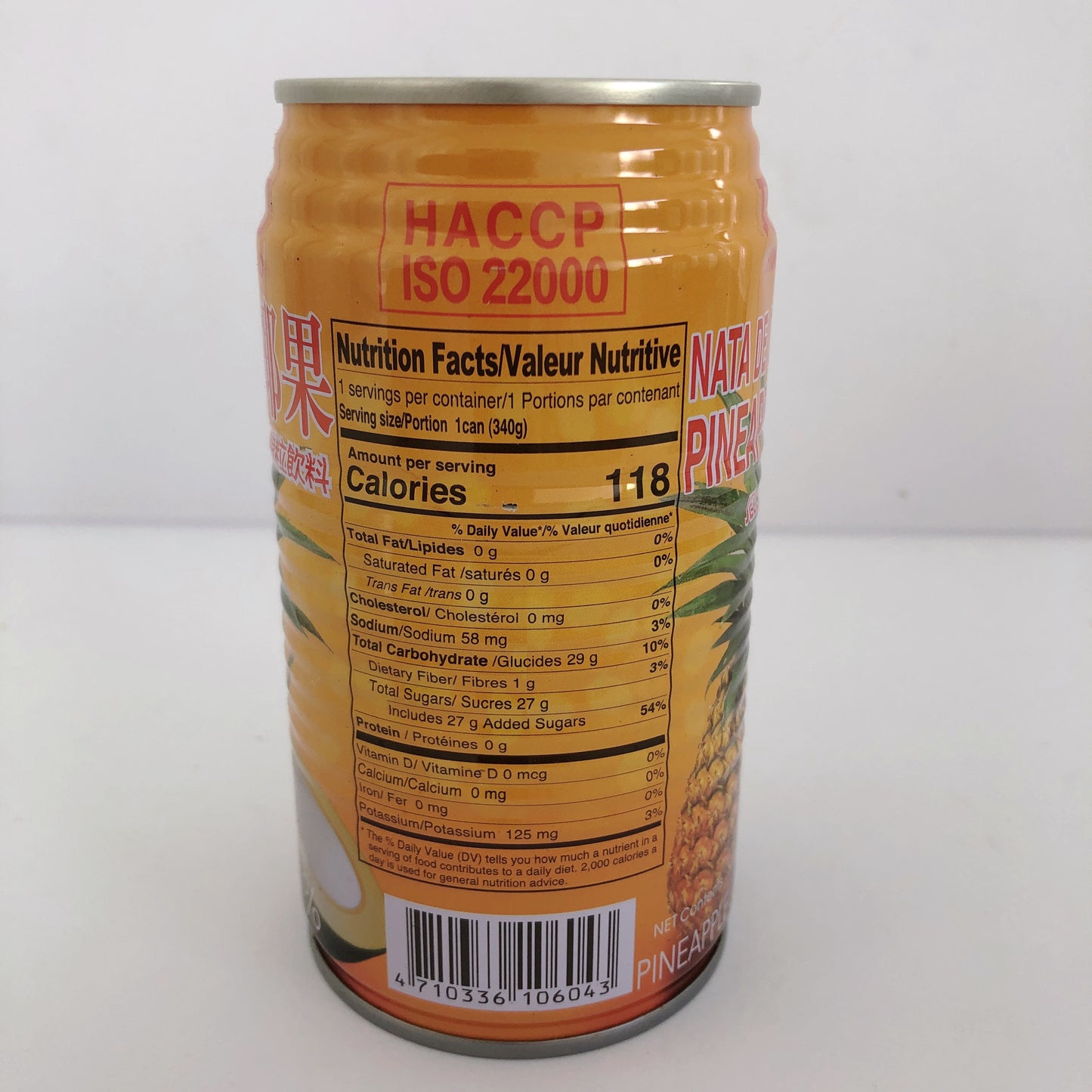 巧口鳳梨椰果汁340ml