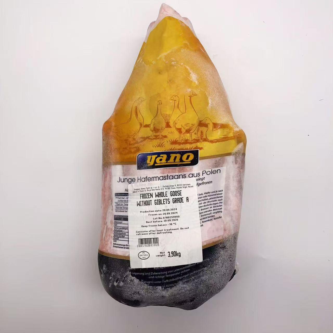 大鹅 大鵝 ガチョウ 波兰产（每只大小不同按重量算钱，一只约4KG）每只约8500-9500日元 冷冻品